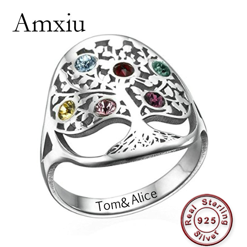 Birthstone Ring Set - Amxiu Cá Tính Vòng Cây Với