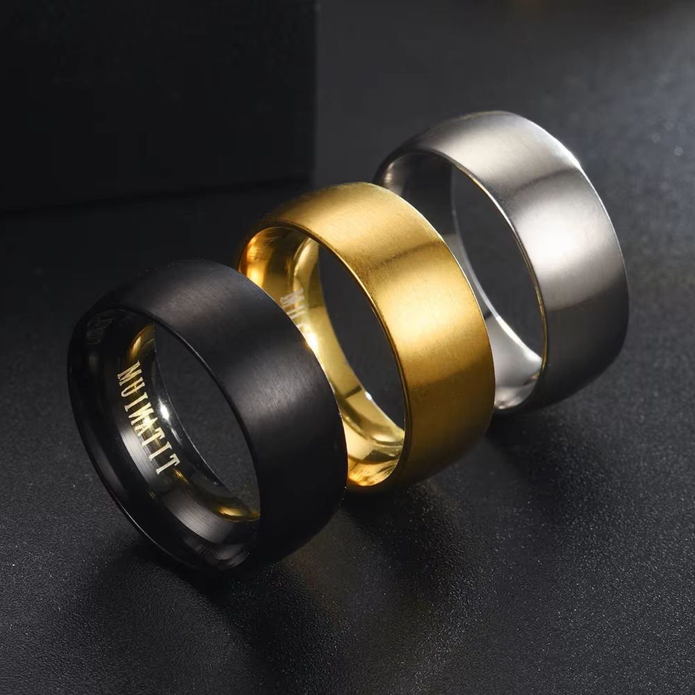 Titanium Steel Ring - Classic 8mm Black Matte Titanium Ring