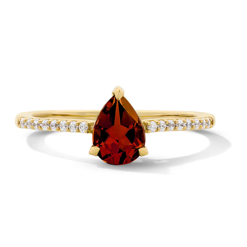 Birthstone Ring Set - Personalized Birthstone Ring Pavé Set Zircon