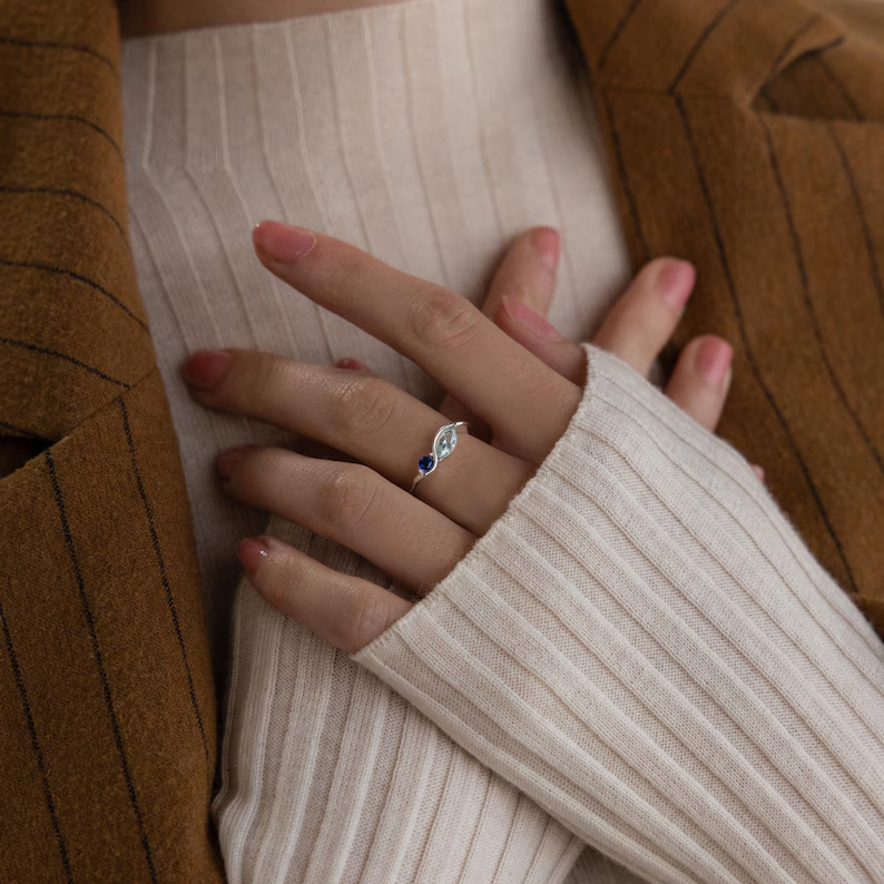 DOREMI Waterproof Tarnish Resi - đánh giá và giá Birthstone Ring Set