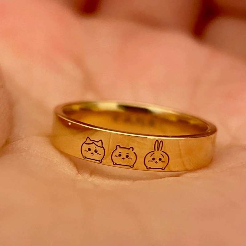 Anime Cartoon Kawaii Chiikawa  - đánh giá và giá Titanium Steel Ring