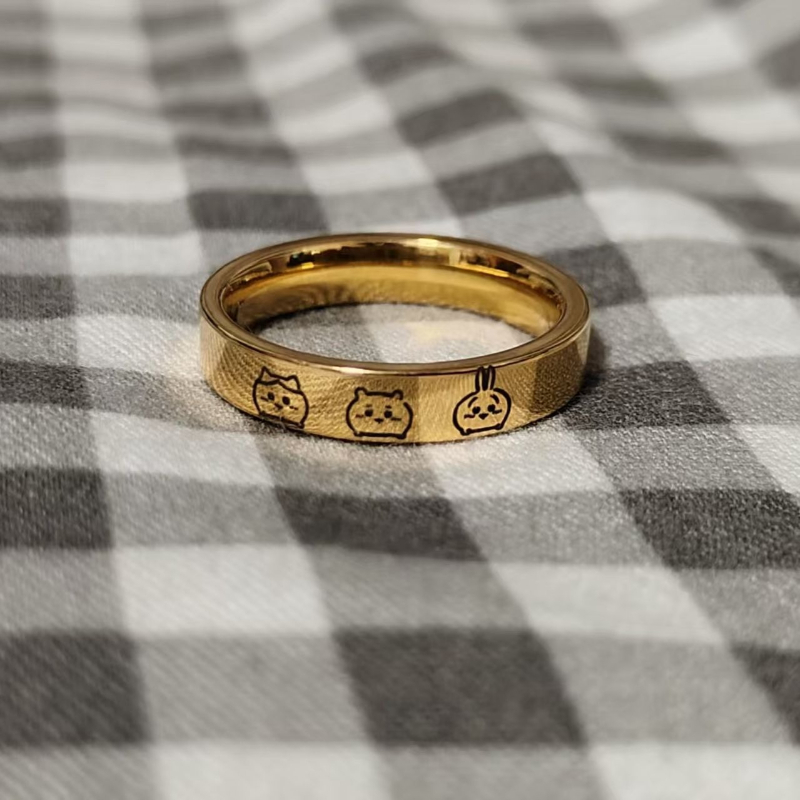 Anime Cartoon Kawaii Chiikawa  - đánh giá và giá Titanium Steel Ring