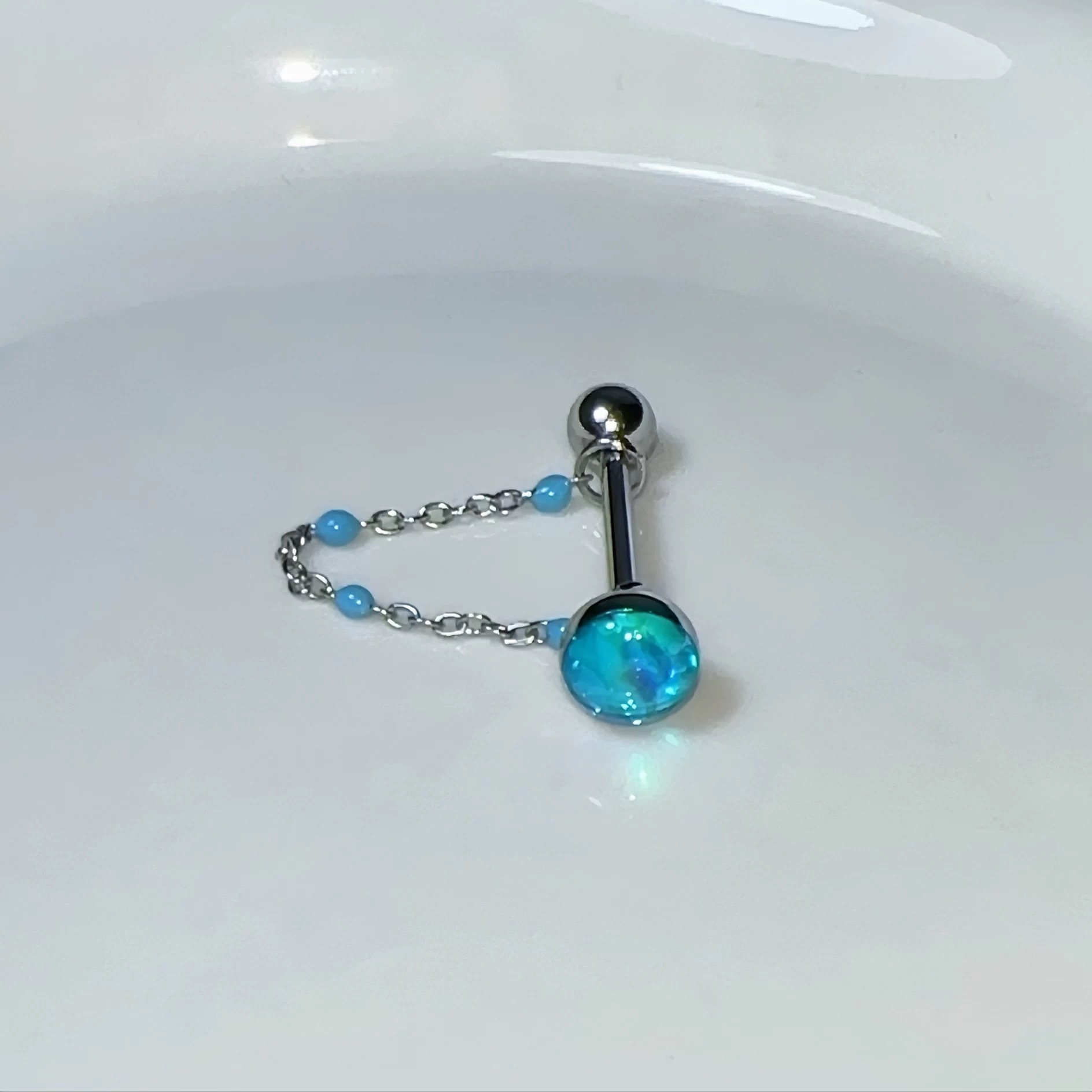 1Pc High-Quality Trendy Blue G - đánh giá và giá Titanium Steel Ring