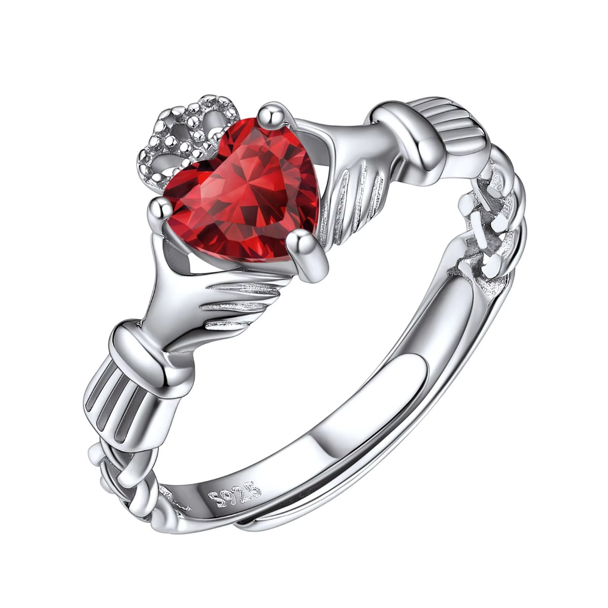 U7 3mm 925 Silver Claddagh Rin - đánh giá và giá Birthstone Ring Set