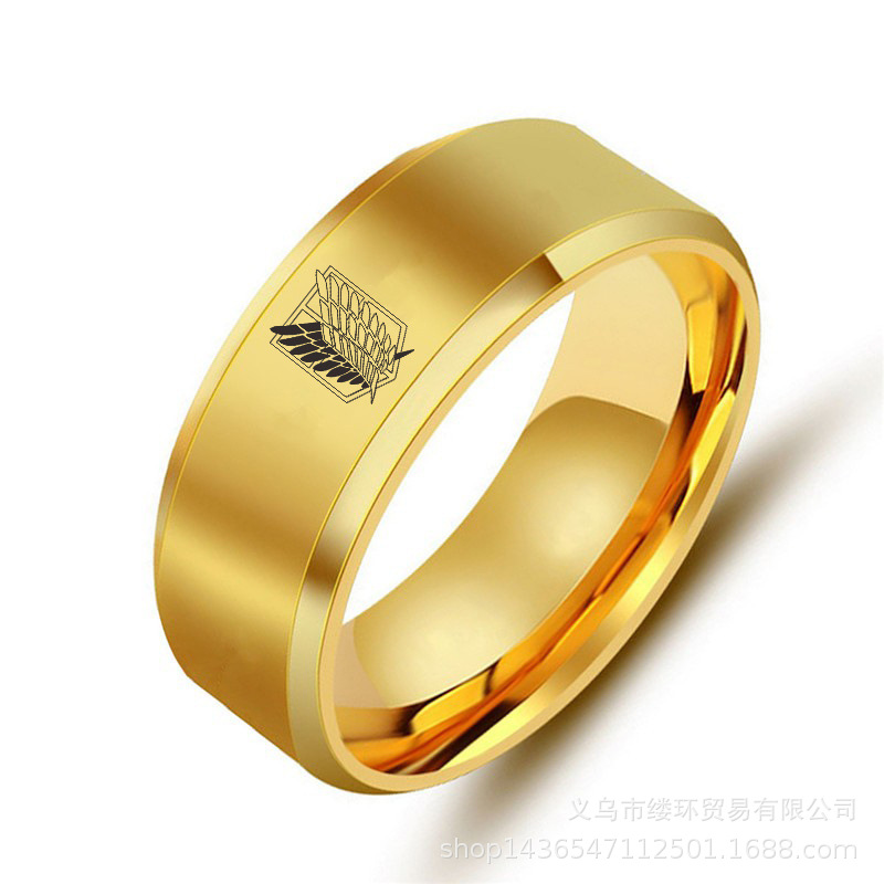 5 Màu Attack On Titan Đen Bạc  - đánh giá và giá Titanium Steel Ring