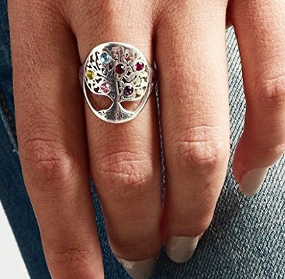 Amxiu Cá Tính Vòng Cây Với Bir - đánh giá và giá Birthstone Ring Set