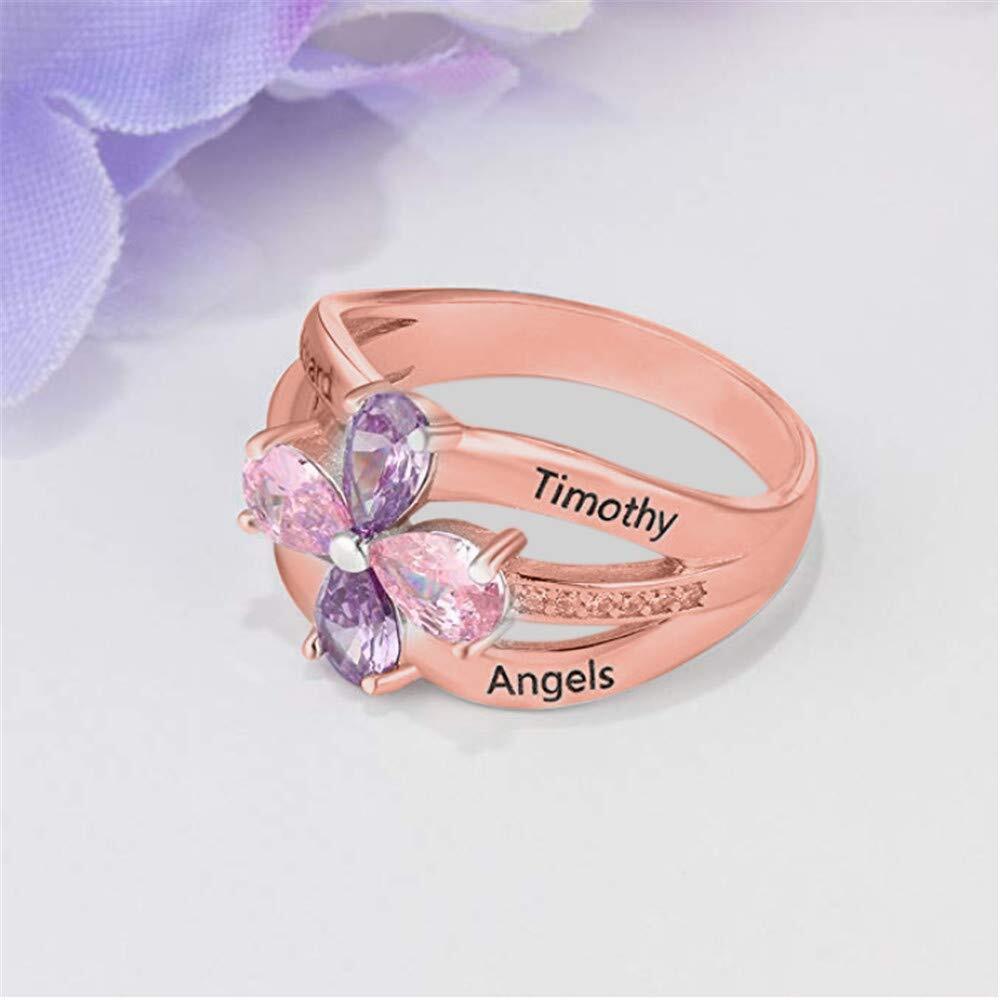 Amxiu Tùy Chỉnh Lớn Nhẫn Cưới  - đánh giá và giá Birthstone Ring Set