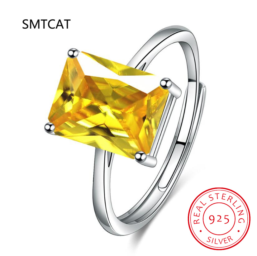 Emerald Cut Natural Citrine 92 - đánh giá và giá Birthstone Ring Set