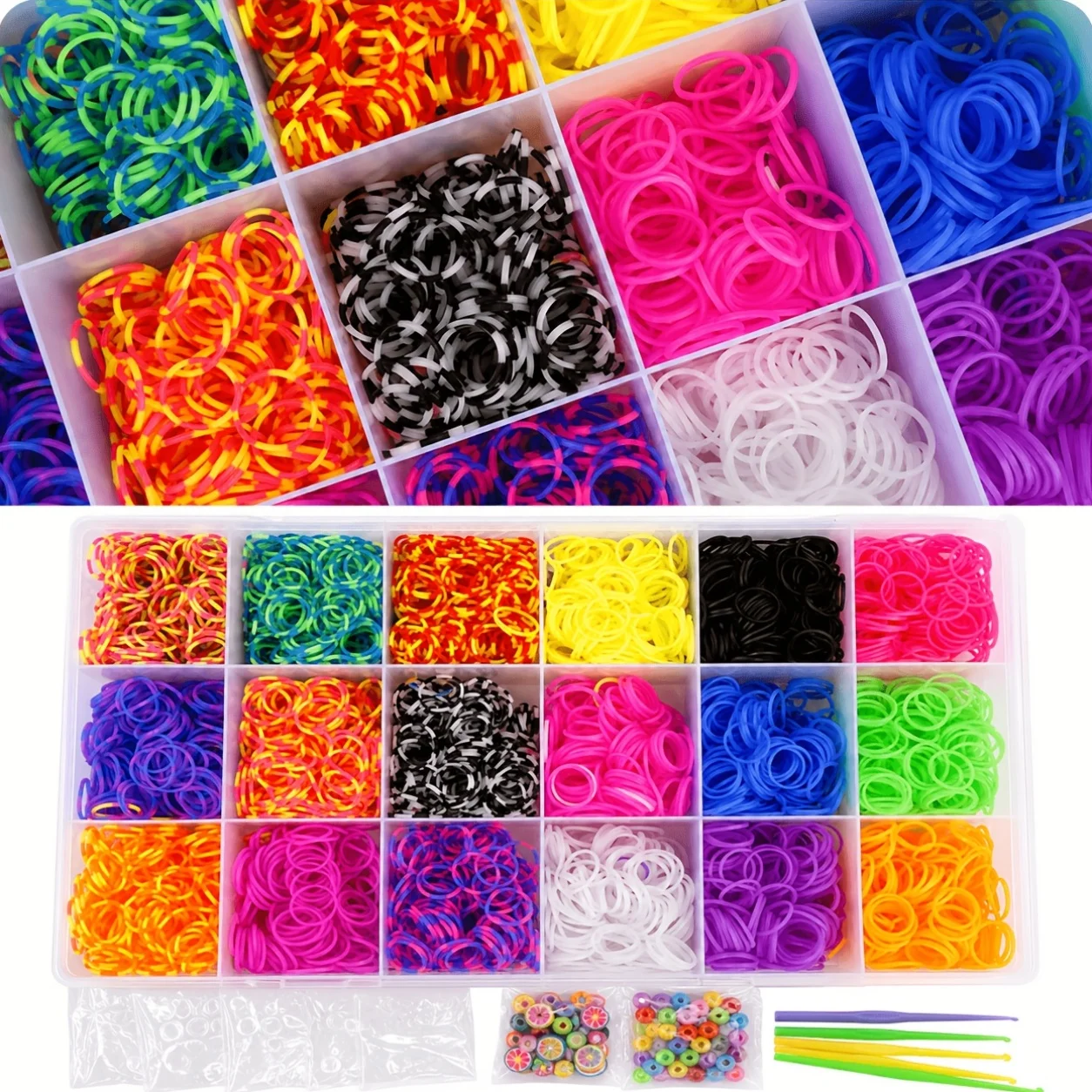 4800 Loom Bands Kit, Rubber Ba - đánh giá và giá Charm Bracelet Beads