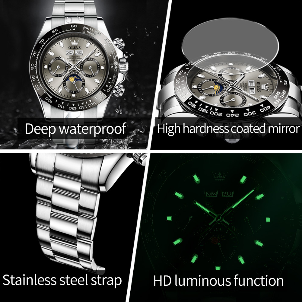 OLEVS Cao Cấp Đồng Hồ Nam Chro - đánh giá và giá Seiko Watch 5 Sports