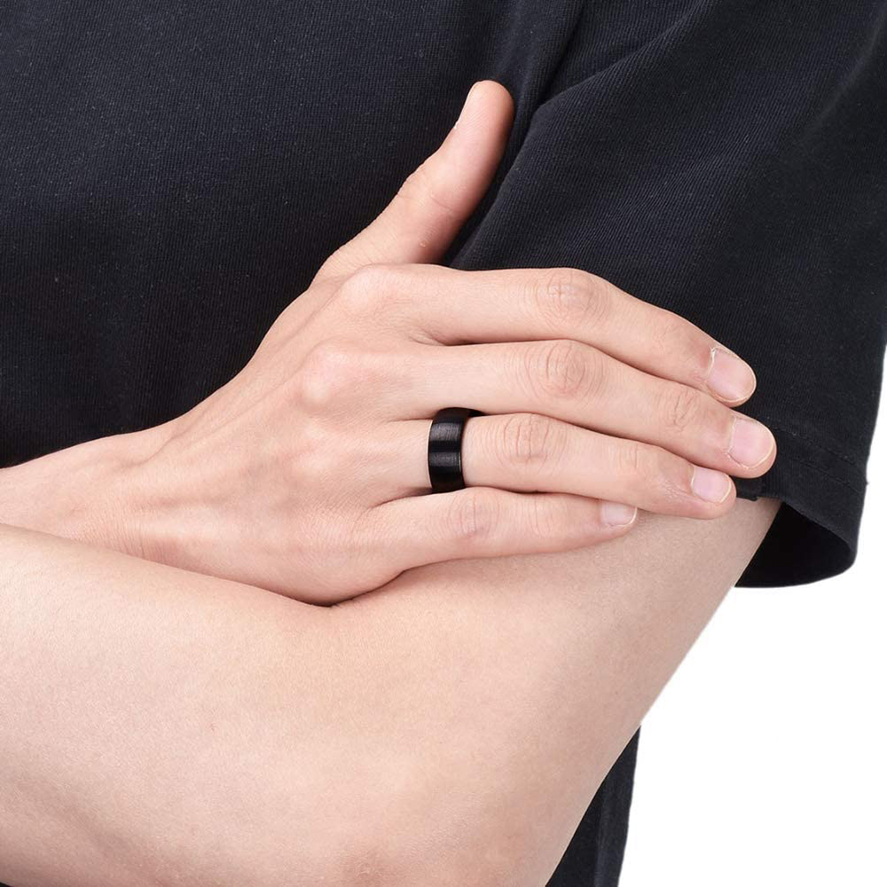 Classic 8mm Black Matte Titani - đánh giá và giá Titanium Steel Ring