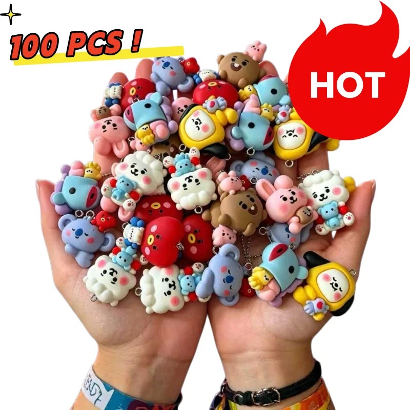 7pcs BT21 Resin Cartoon Charm  - đánh giá và giá Charm Bracelet Beads
