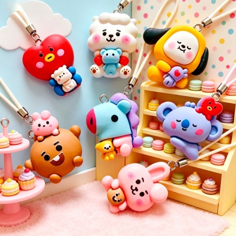 7pcs BT21 Resin Cartoon Charm  - đánh giá và giá Charm Bracelet Beads
