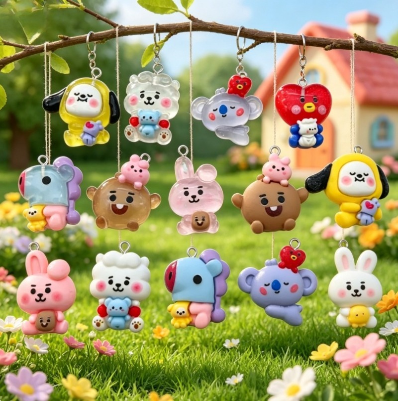 7pcs BT21 Resin Cartoon Charm  - đánh giá và giá Charm Bracelet Beads