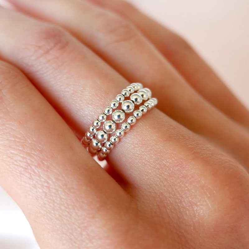 Crystal Ring Stackable  Bead   - đánh giá và giá Birthstone Ring Set