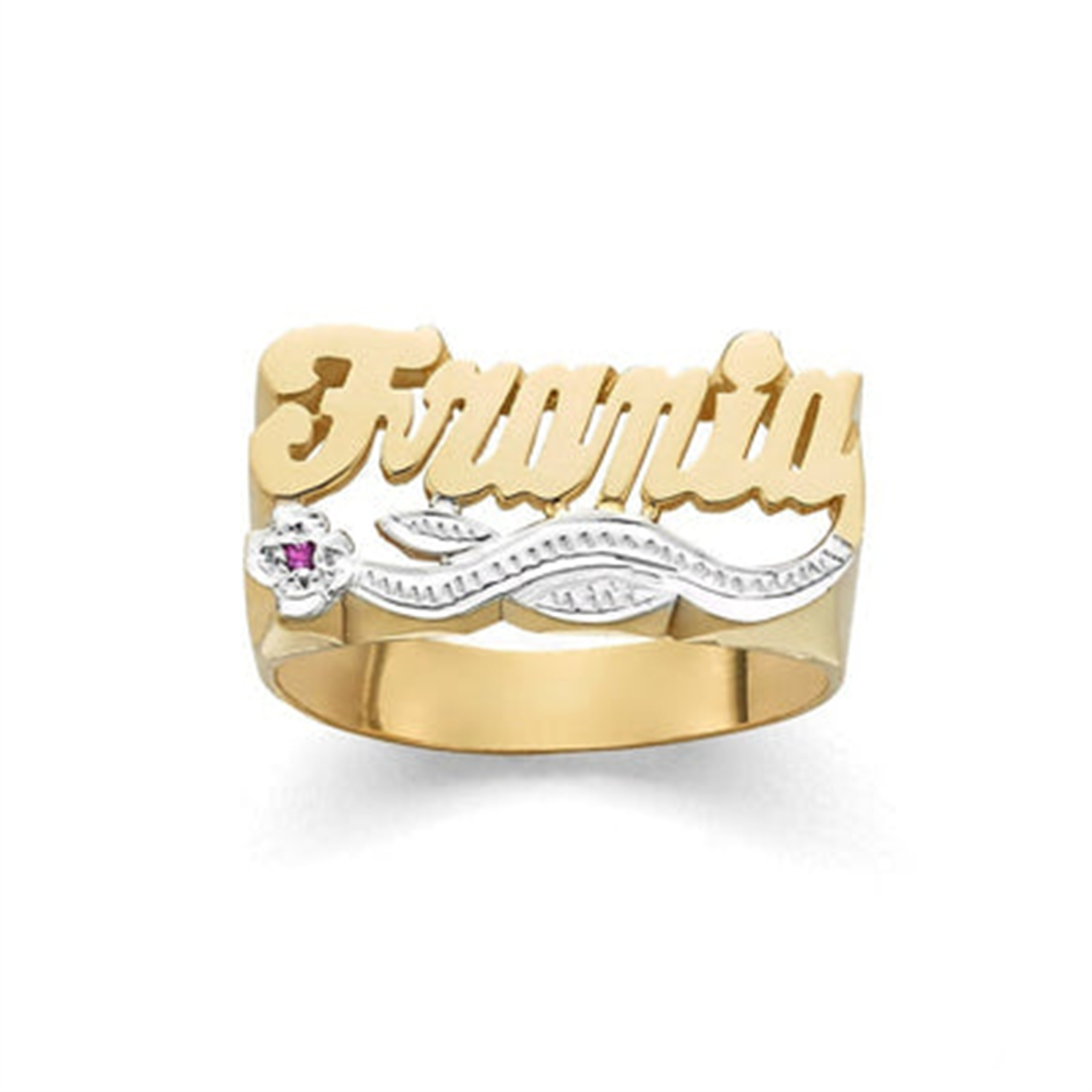 Custom 3D Double Color Name Ri - đánh giá và giá Birthstone Ring Set