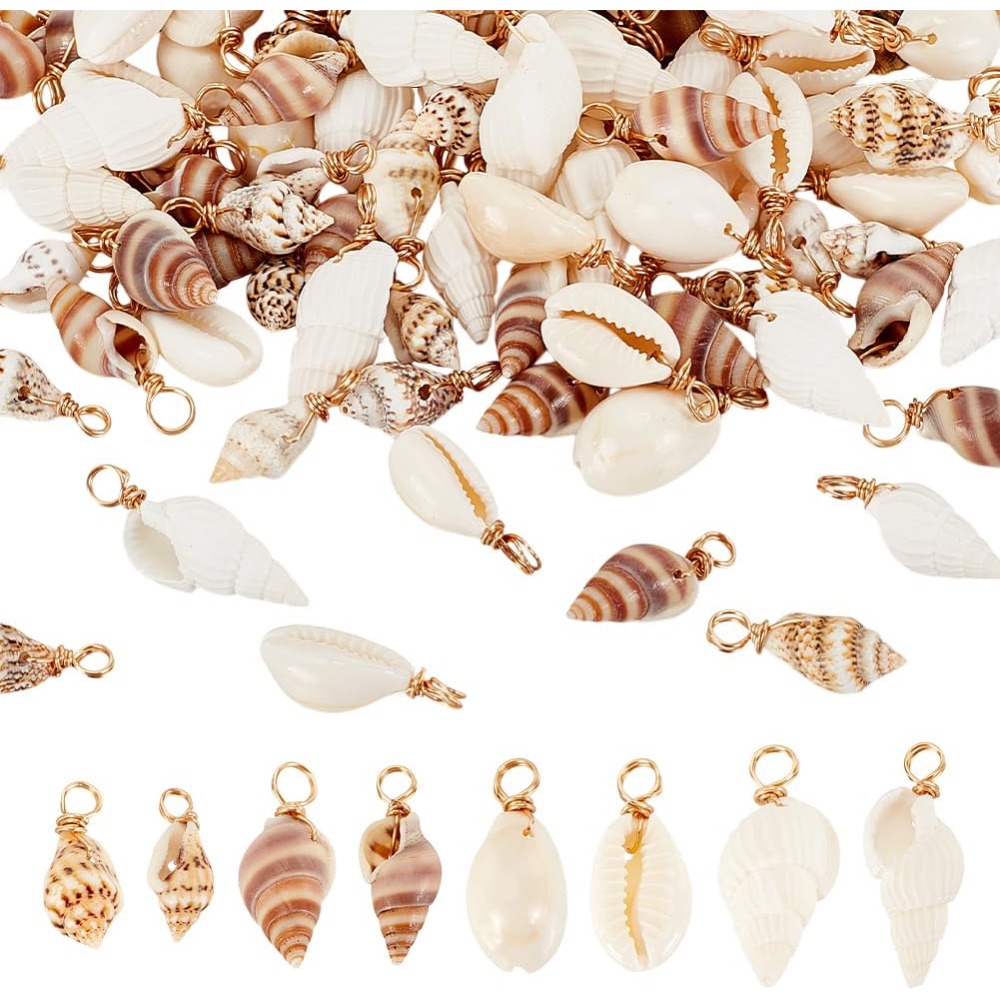 100pcs 4 Styles Natural Shell  - đánh giá và giá Charm Bracelet Beads