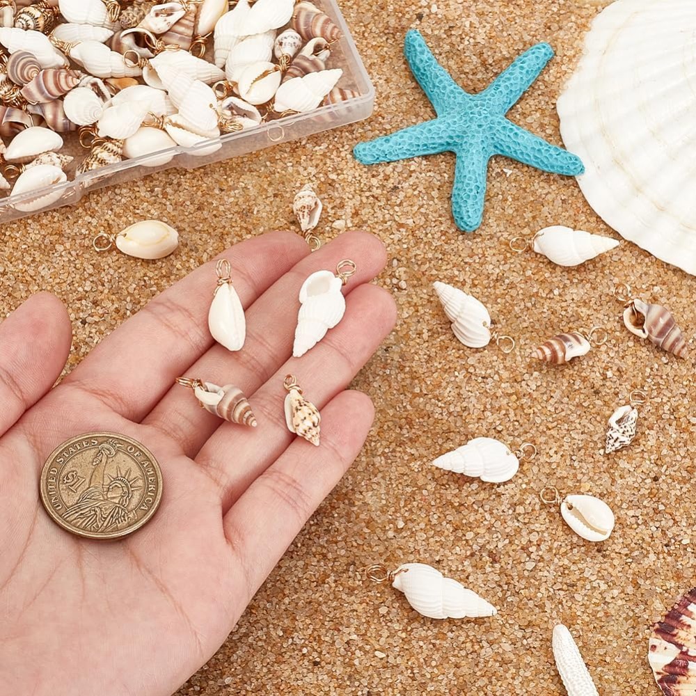 100pcs 4 Styles Natural Shell  - đánh giá và giá Charm Bracelet Beads