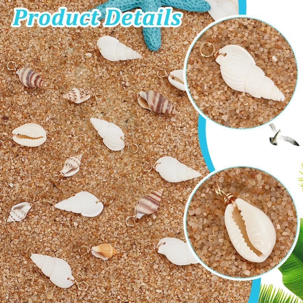 100pcs 4 Styles Natural Shell  - đánh giá và giá Charm Bracelet Beads