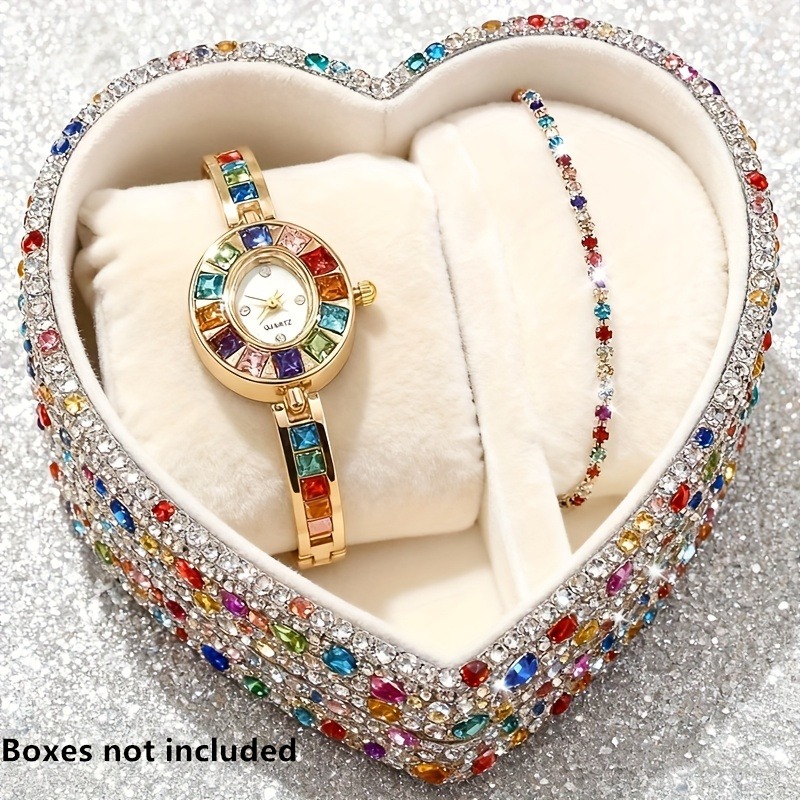 2pcs Elegant Colorful Rhinesto - đánh giá và giá Jewelry Watch Making