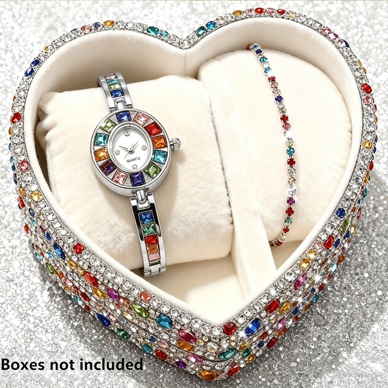 2pcs Elegant Colorful Rhinesto - đánh giá và giá Jewelry Watch Making