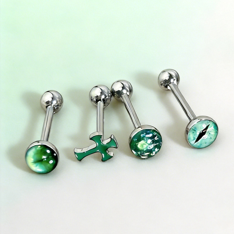 1Pc High-Quality Trendy Green  - đánh giá và giá Titanium Steel Ring