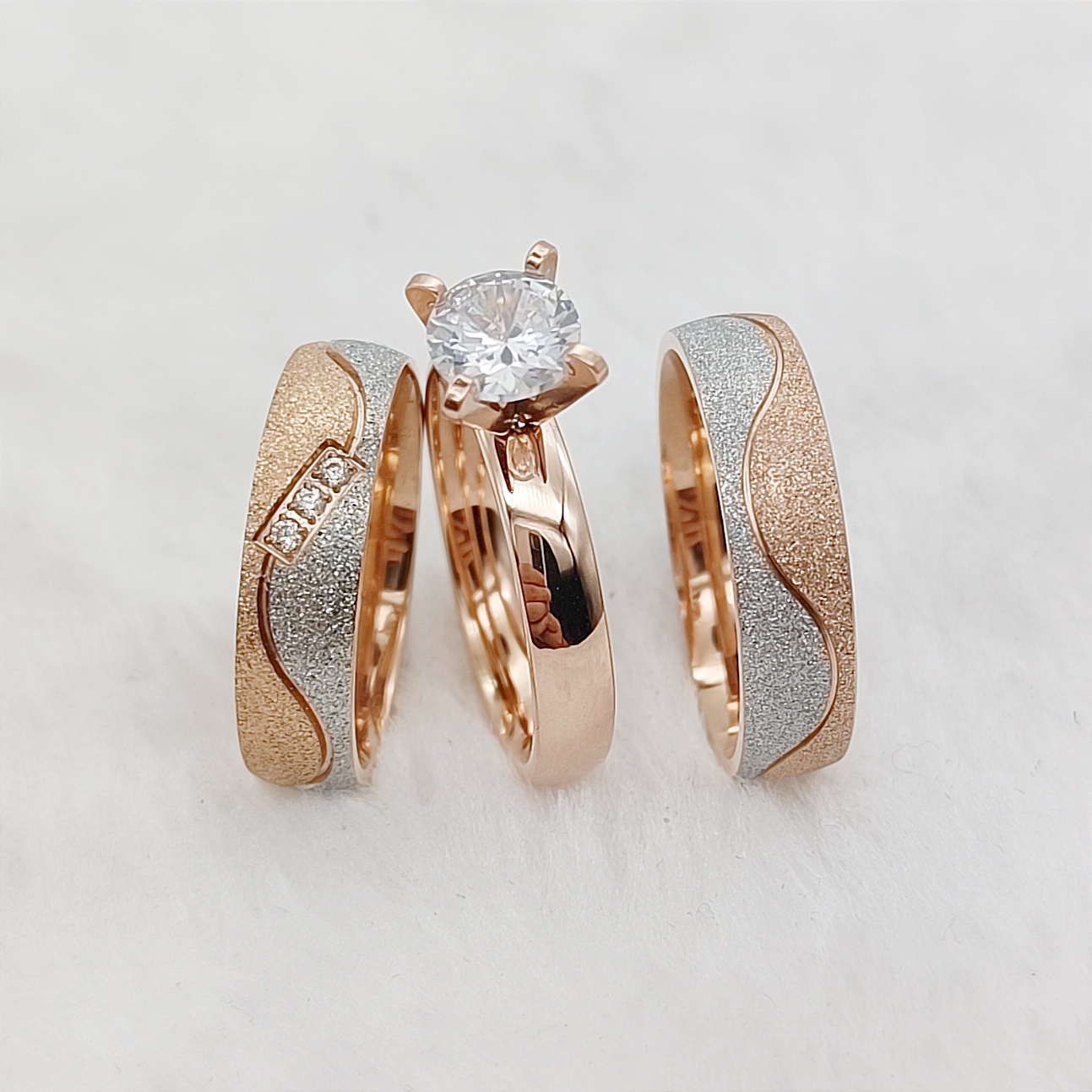 Proposal 3pcs Marriage Promise - đánh giá và giá Titanium Steel Ring