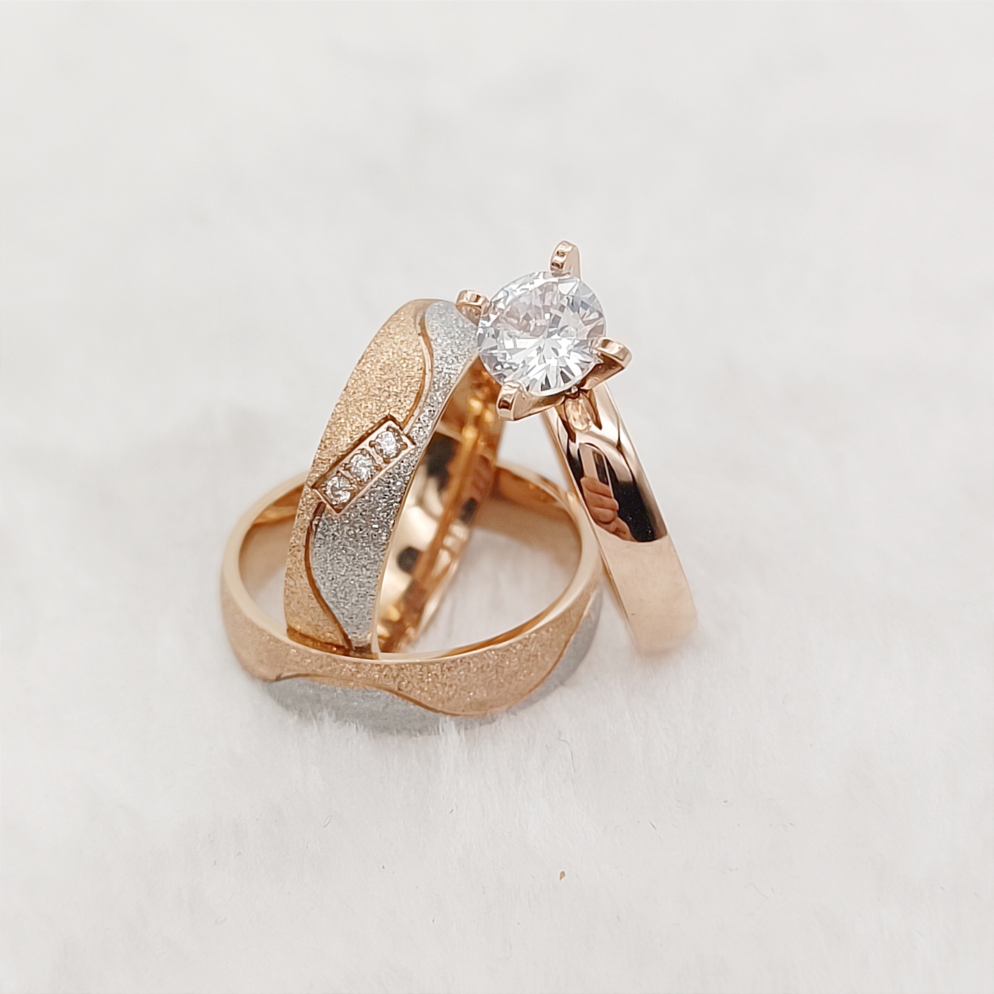 Proposal 3pcs Marriage Promise - đánh giá và giá Titanium Steel Ring