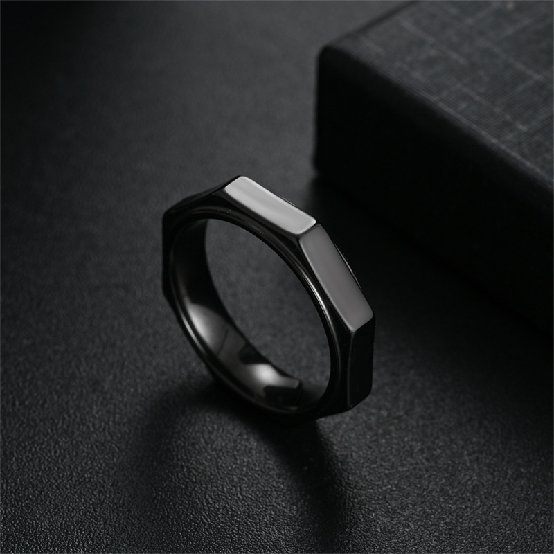 5MM Fashion Hexagon Titanium S - đánh giá và giá Titanium Steel Ring